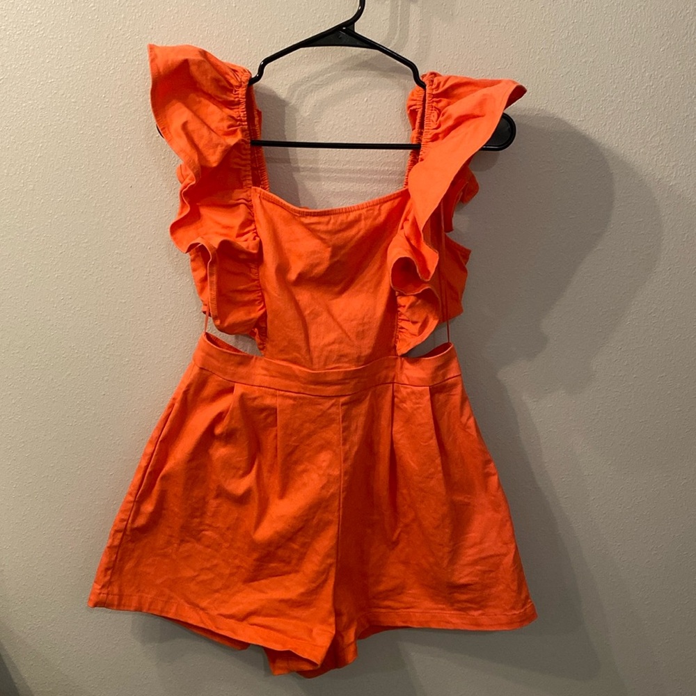 Romper with Ruffle Sleeves